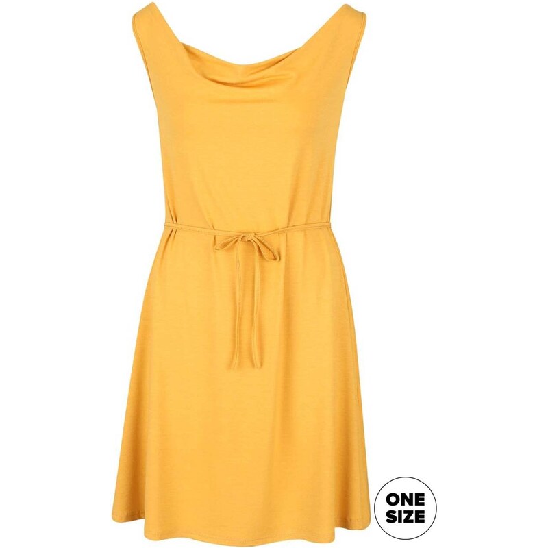 Tmavě žluté šaty s prověšeným výstřihem ZOOT simple