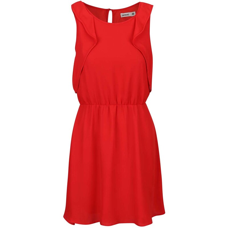 Červené šaty s volány Lavand