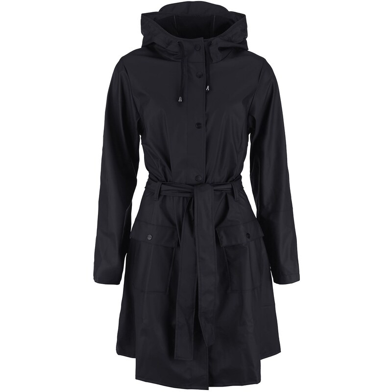 Černý dámský nepromokavý kabát RAINS