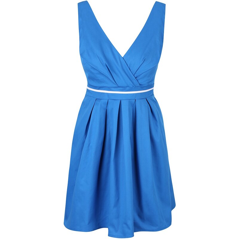 Modré šaty s bílým pruhem Apricot