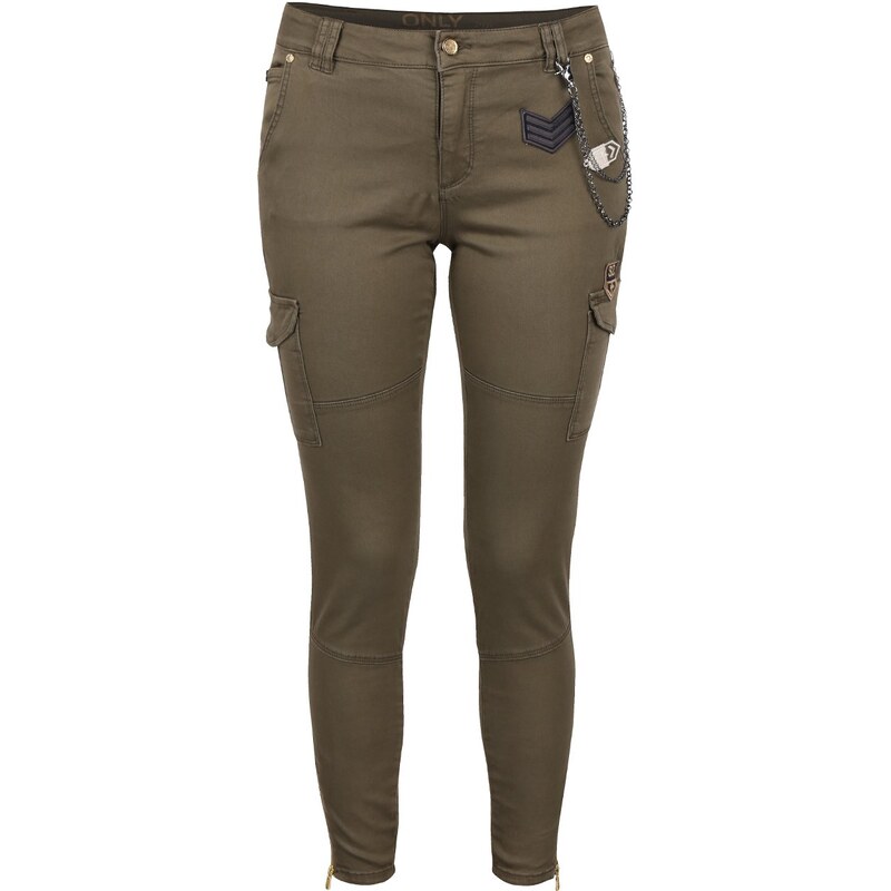Khaki kapsáčové kalhoty ONLY Amy Cargo