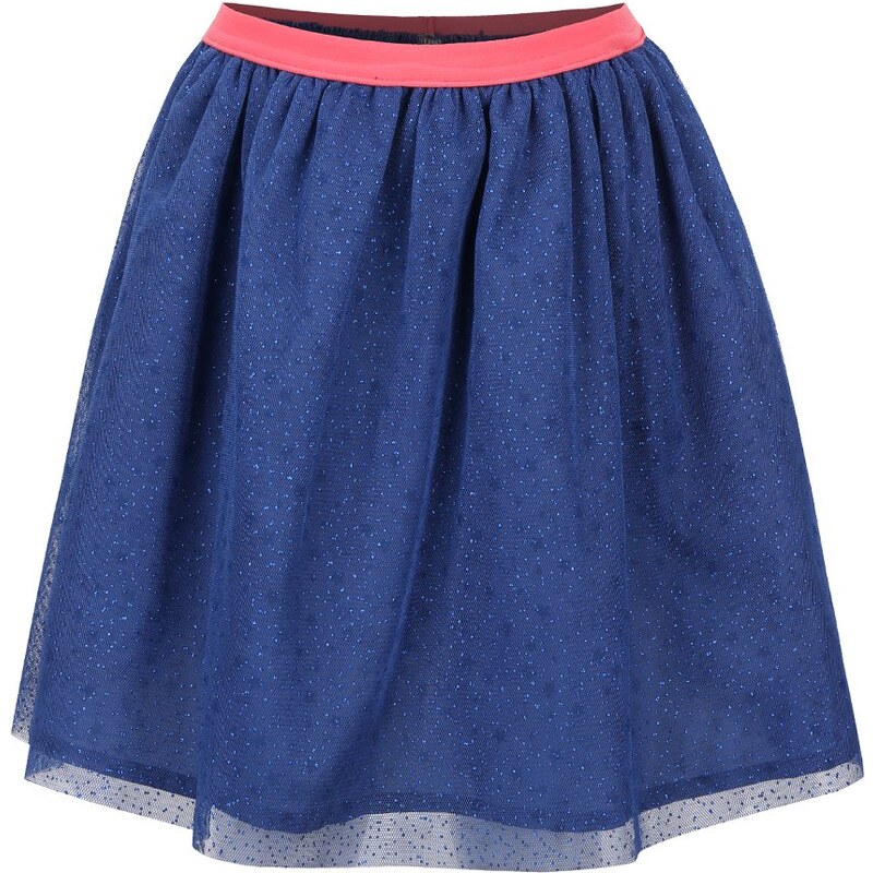 Tmavě modrá holčičí sukně s třpytivým vzorem 5.10.15.