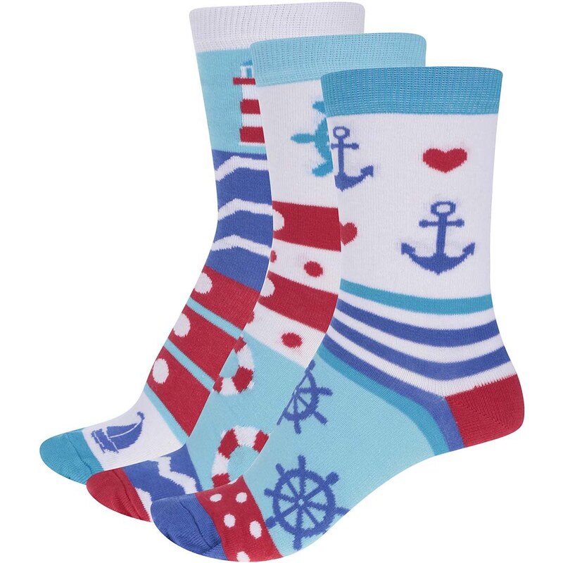 Sada tří námořnických dámských ponožek Oddsocks Isla