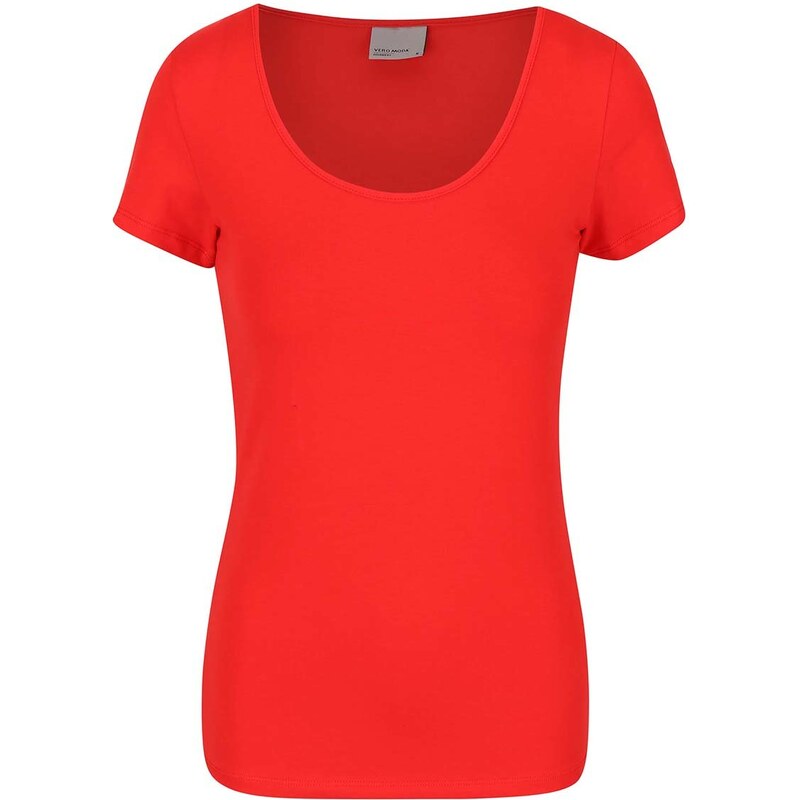 Červené tričko s krátkým rukávem Vero Moda Maxi My