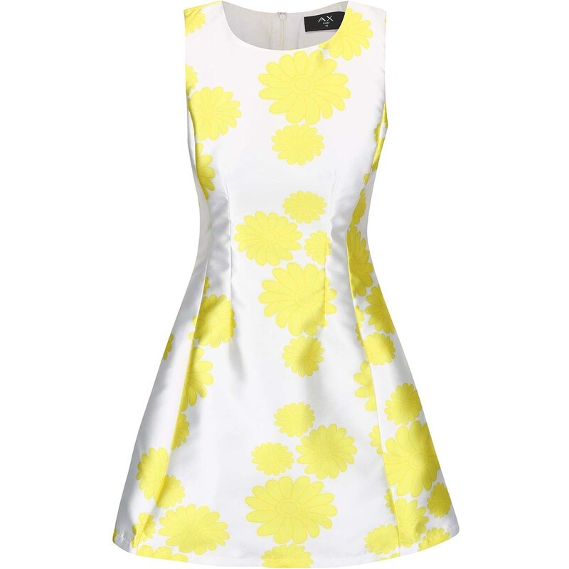 Bílé šaty se žlutými květy AX Paris