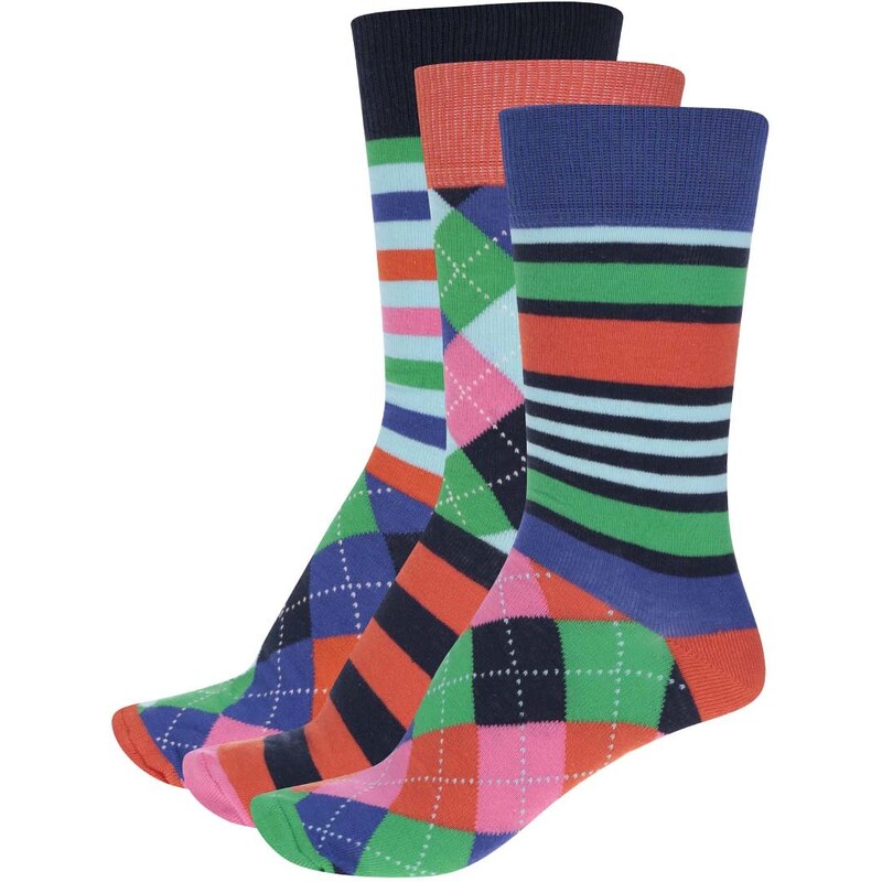 Sada tří pánských barevných ponožek Oddsocks Olly