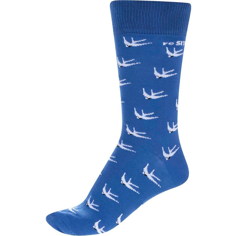 DOBRO "Dobré" modré unisex ponožky s vyplétaným vzorem pro reSITE