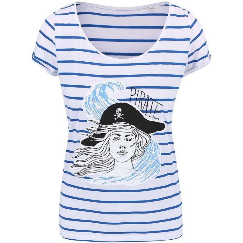 Modro-bílé dámské pruhované tričko ZOOT Originál Pirátka