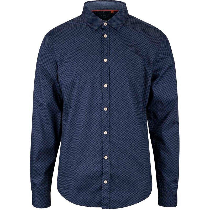 Černo-modrá vzorovaná slim fit košile Blend
