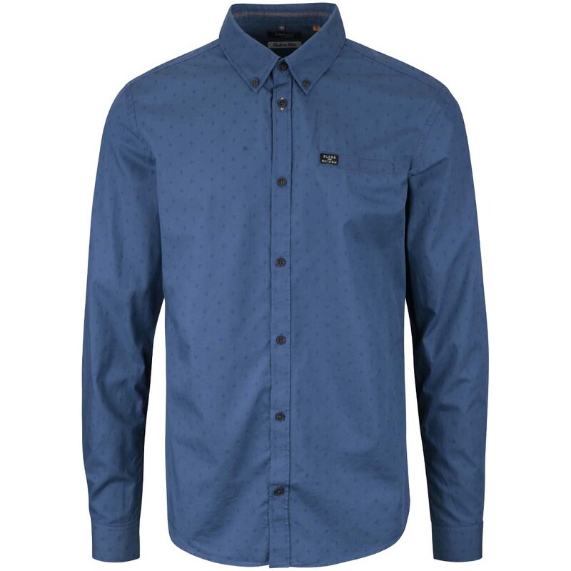Modrá vzorovaná slim fit košile Blend