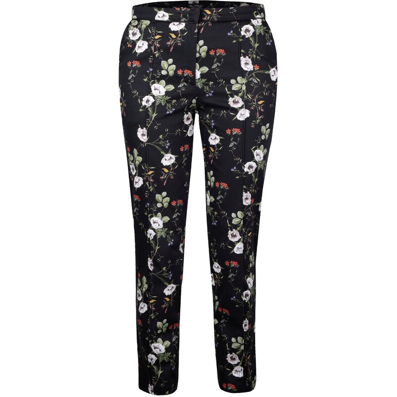 Černé květinové kalhoty Miss Selfridge