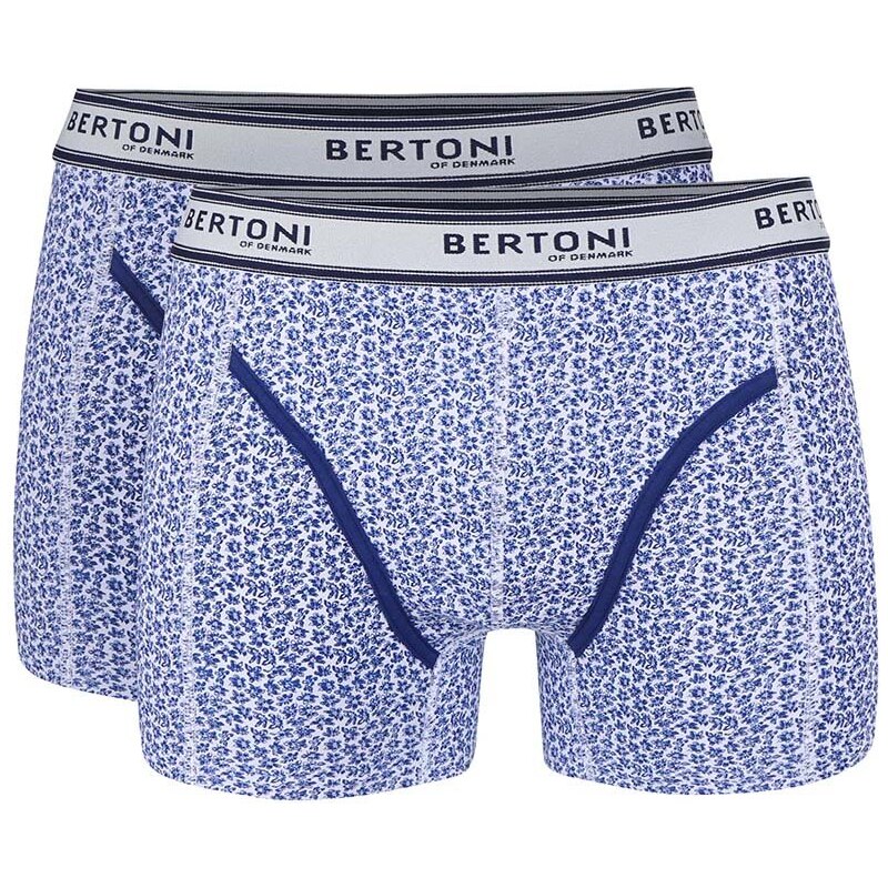 Sada dvou modrých vzorovaných boxerek Bertoni Bertil