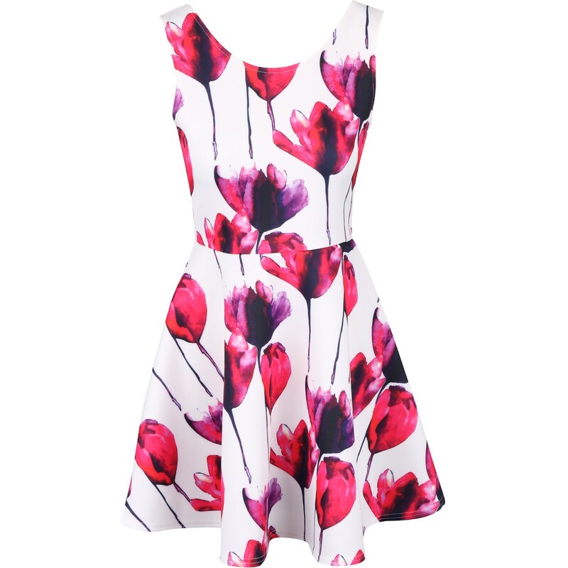 Růžovo-bílé šaty s květinami SisterS Point Geta