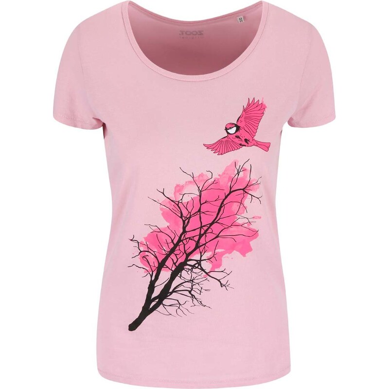 Růžové dámské tričko ZOOT Originál Sýkorka