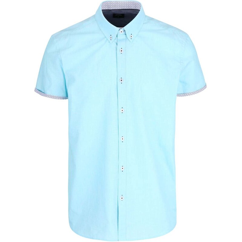 Světle modrá košile s krátkým rukávem Burton Menswear London