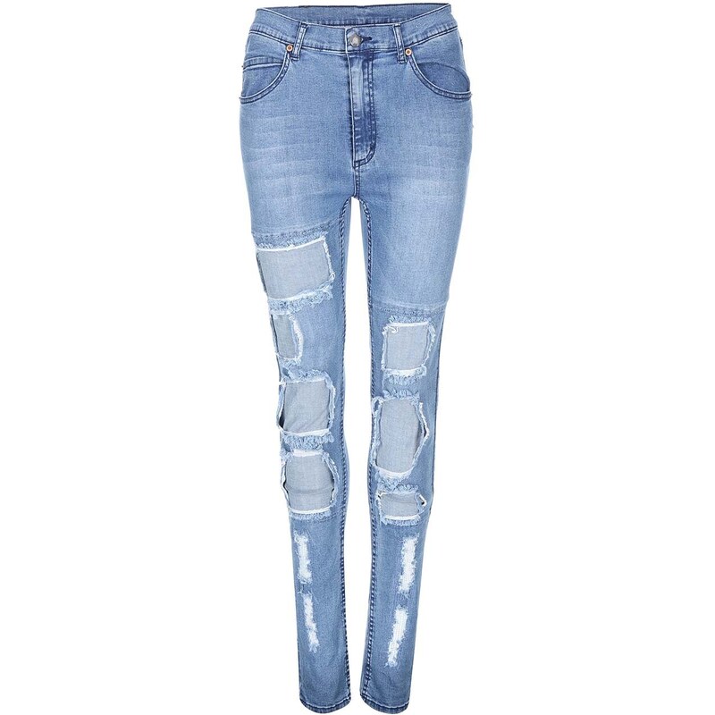 Světle modré dámské roztrhané džíny Cheap Monday Second Skin