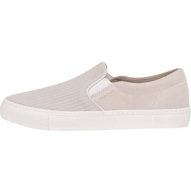 Krémové kožené dámské slip on tenisky GANT Alice