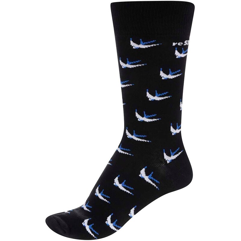 DOBRO "Dobré" černé unisex ponožky s vyplétaným vzorem pro reSITE