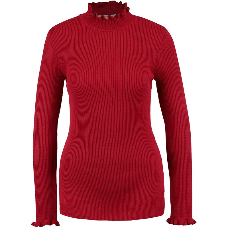 Červený žebrovaný svetr se stojáčkem Miss Selfridge