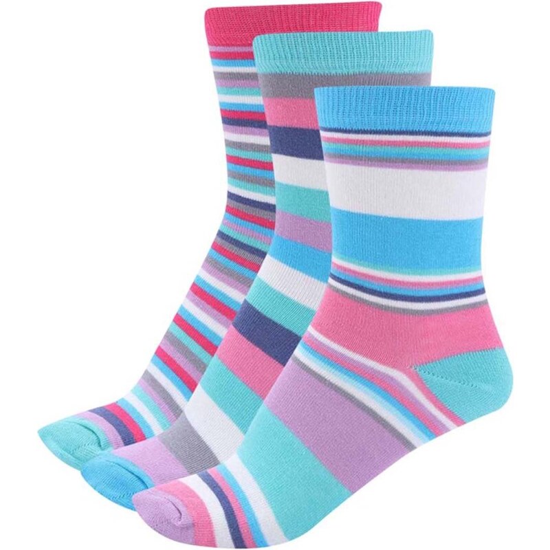 Sada tří barevných dámských pruhovaných ponožek Oddsocks Megan
