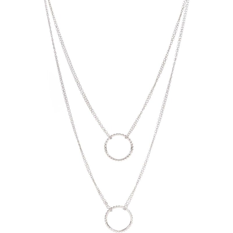 Dvojitý náhrdelník ve stříbrné barvě Pieces Beol