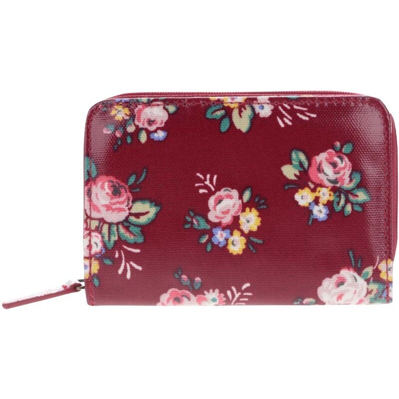 Červená peněženka na zip s květinami Cath Kidston
