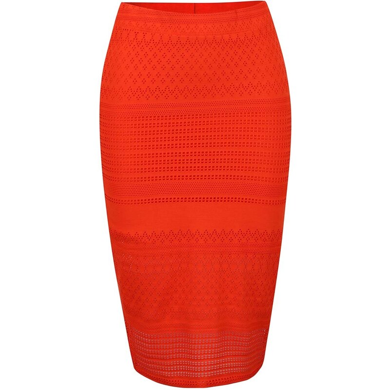 Oranžová krajková sukně Miss Selfridge