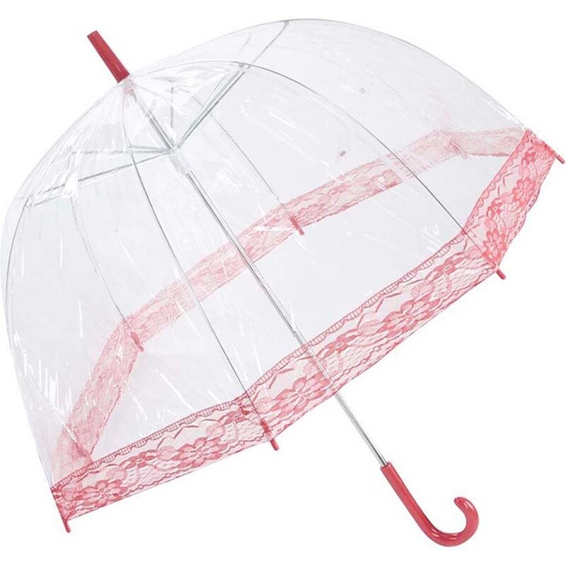 Průhledný deštník s červenou krajkou Lindy Lou Lacedome