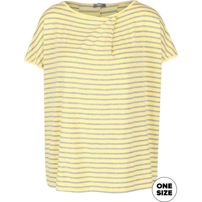 Žluté volnější tričko s šedými pruhy ZOOT simple