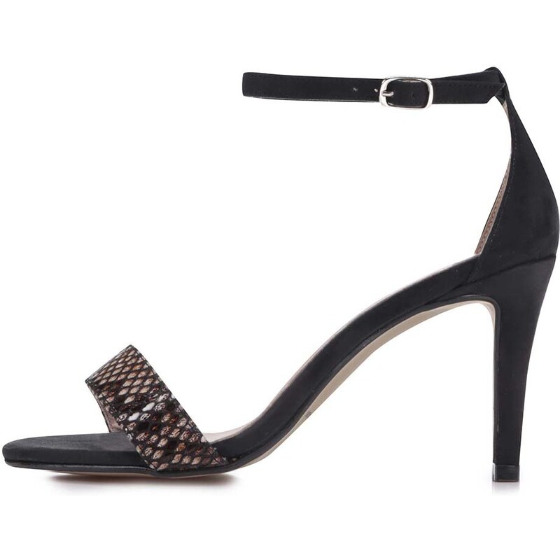 Béžovo-černé vzorované sandálky na podpatku OJJU