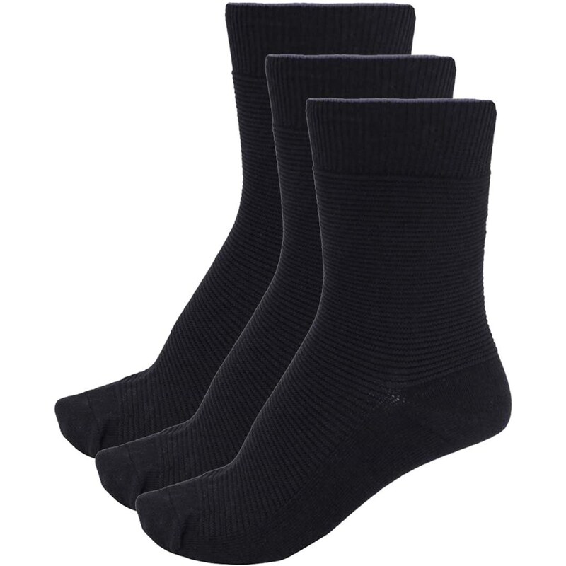 Sada tří párů černých ponožek Selected Homme