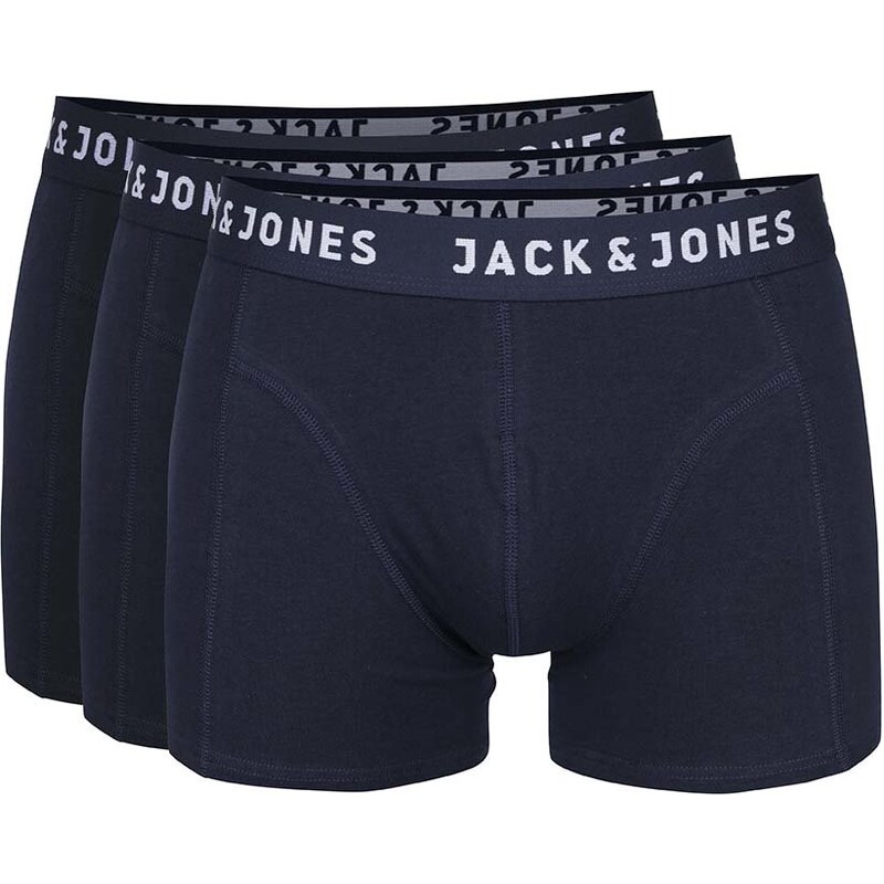 Sada tří boxerek v tmavě modré barvě Jack & Jones Lincoln