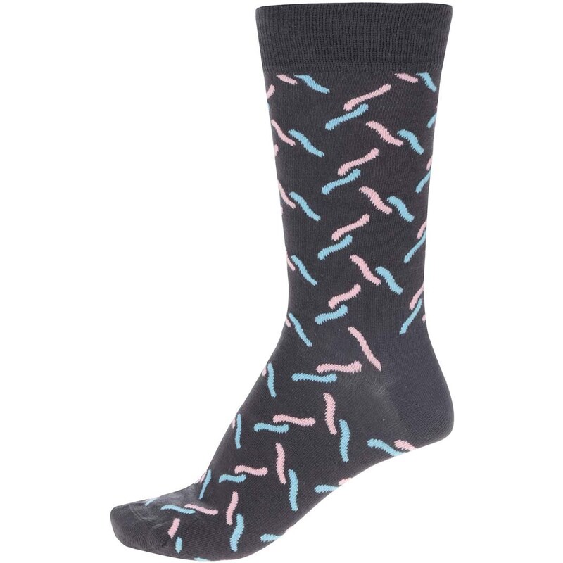 Černé pánské ponožky Happy Socks Fence