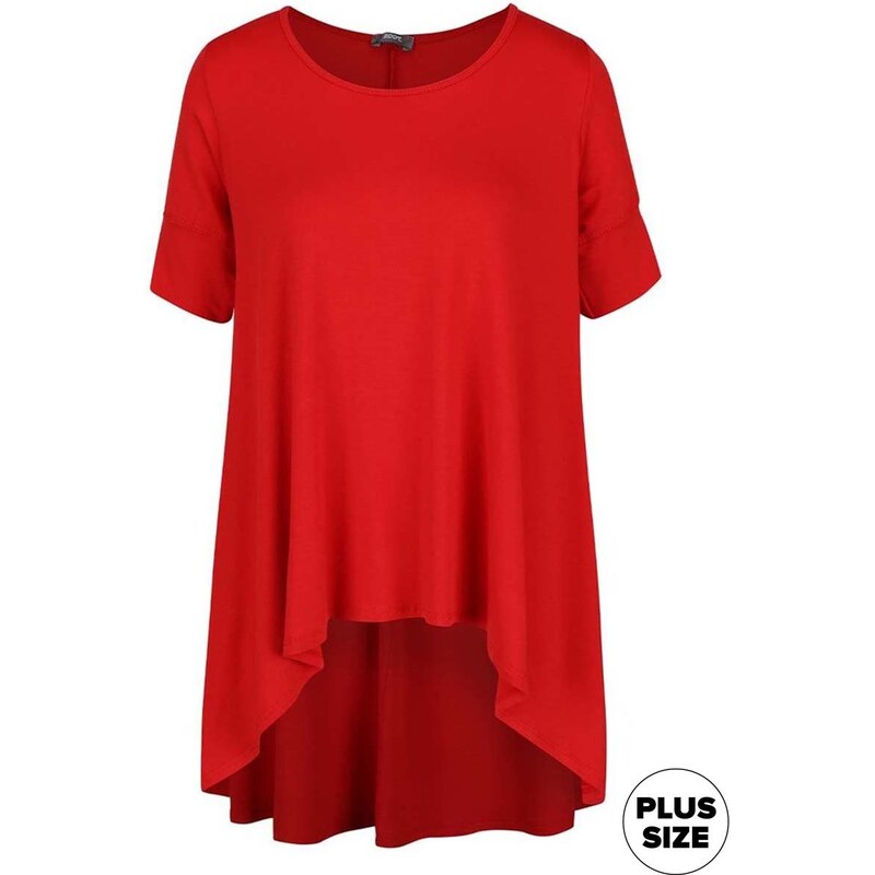 Červené dámské volnější tričko s kratší přední částí ZOOT simple