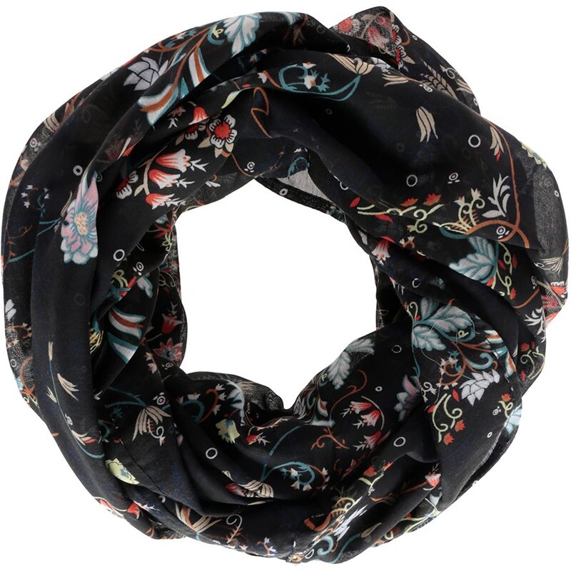 Černý dutý šátek s potiskem květin Vero Moda Ellen