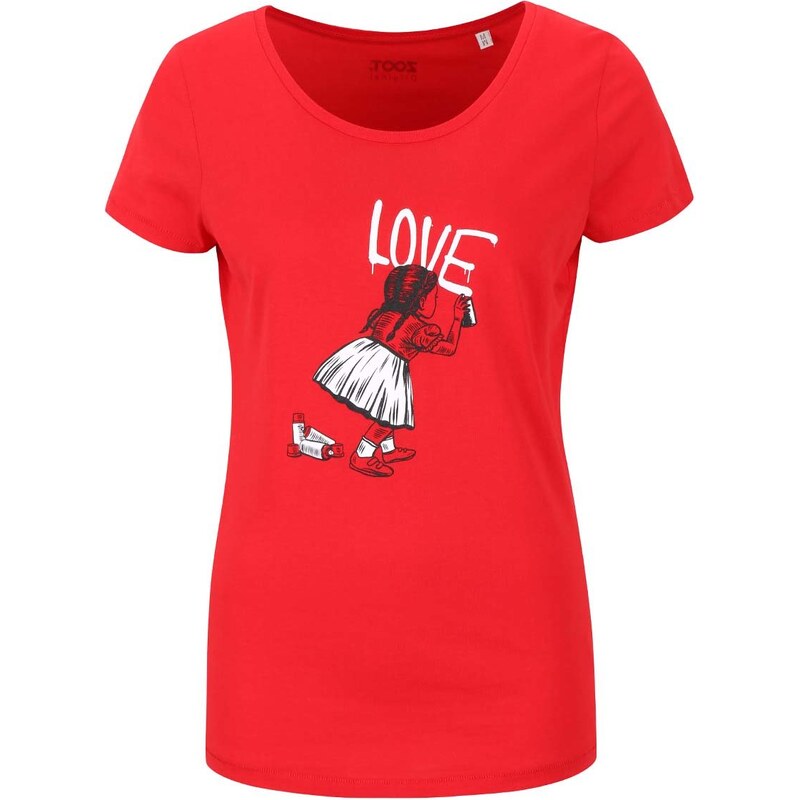 Červené dámské tričko ZOOT Originál Little Girl Spray