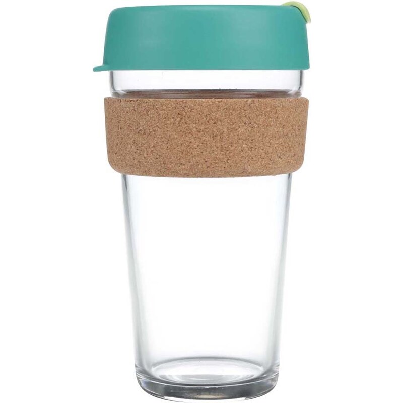 Designový cestovní skleněný hrnek KeepCup Brew Thyme Cork Large