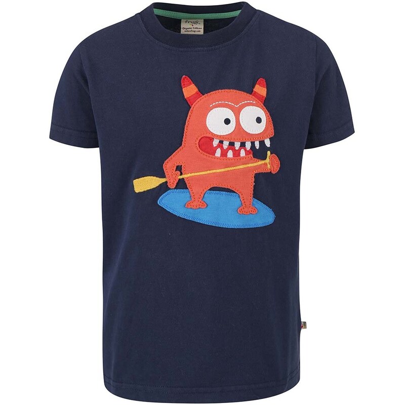Tmavě modré chlapecké tričko s příšerkou Frugi Stanley