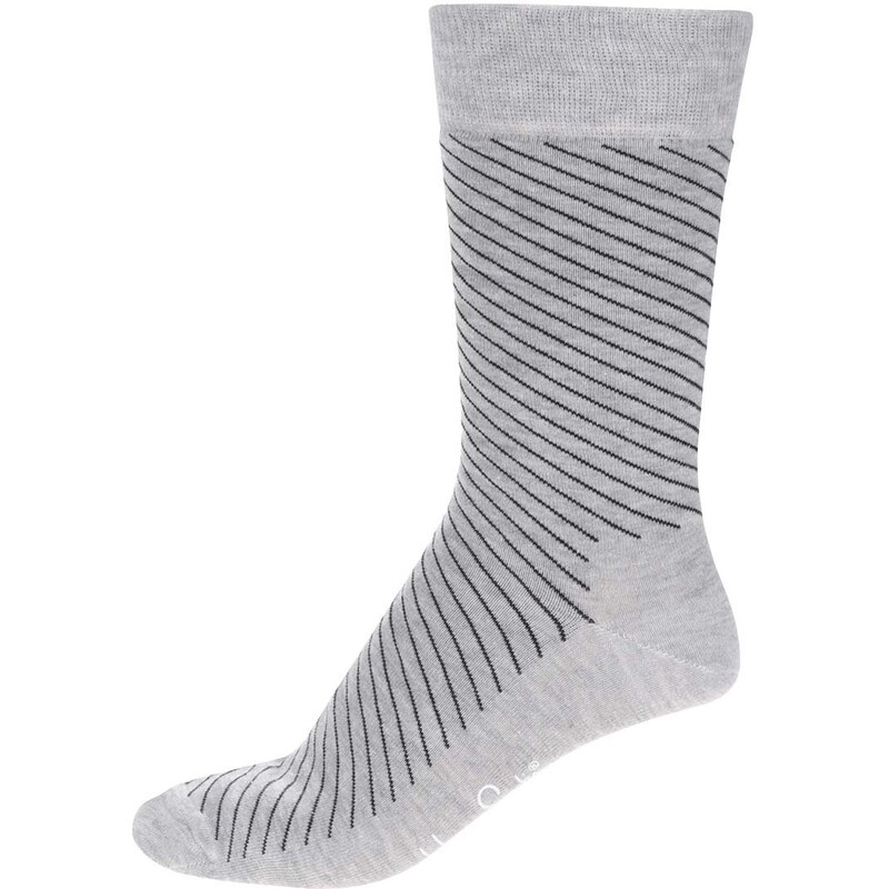Šedé pánské pruhované ponožky Happy Socks Essentials