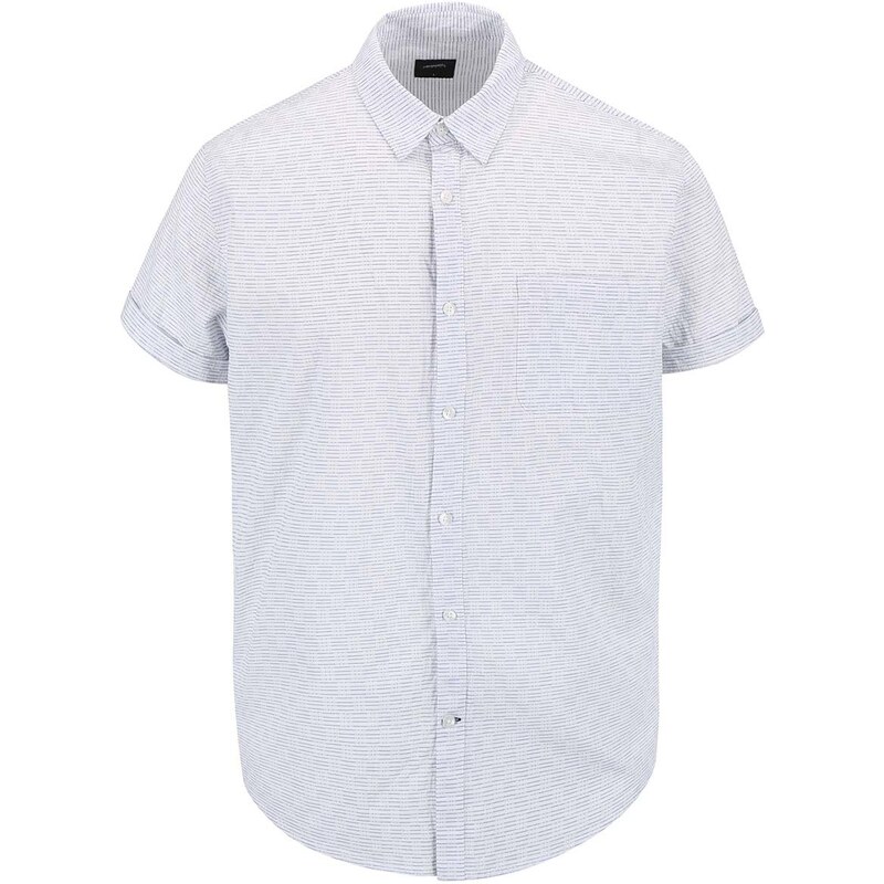 Bílá vzorovaná košile s krátkým rukávem Burton Menswear London
