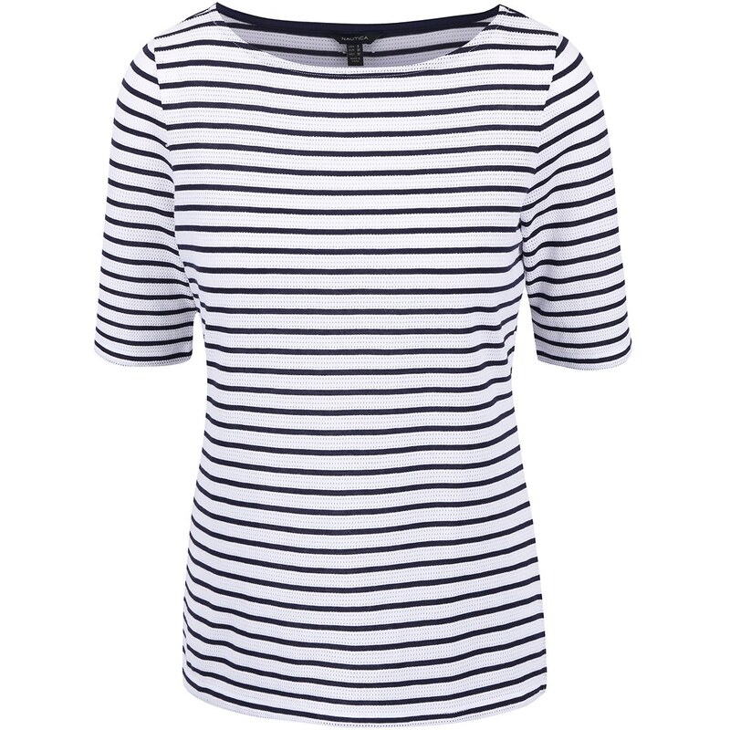 Modro-bílé dámské pruhované tričko se vzorem Nautica