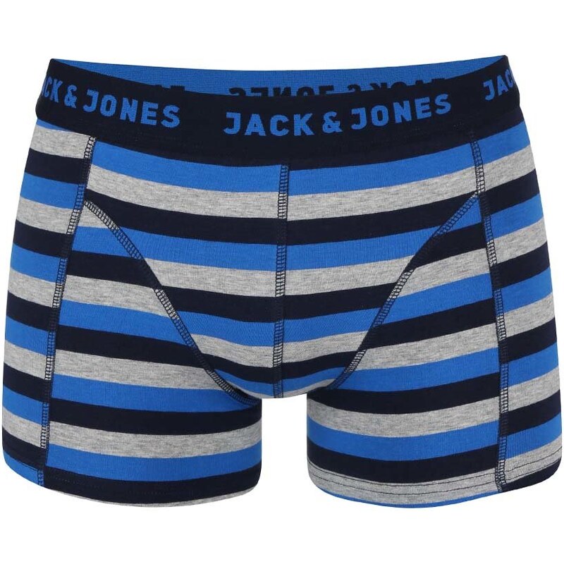 Tmavě modré pruhované boxerky Jack & Jones Stripe