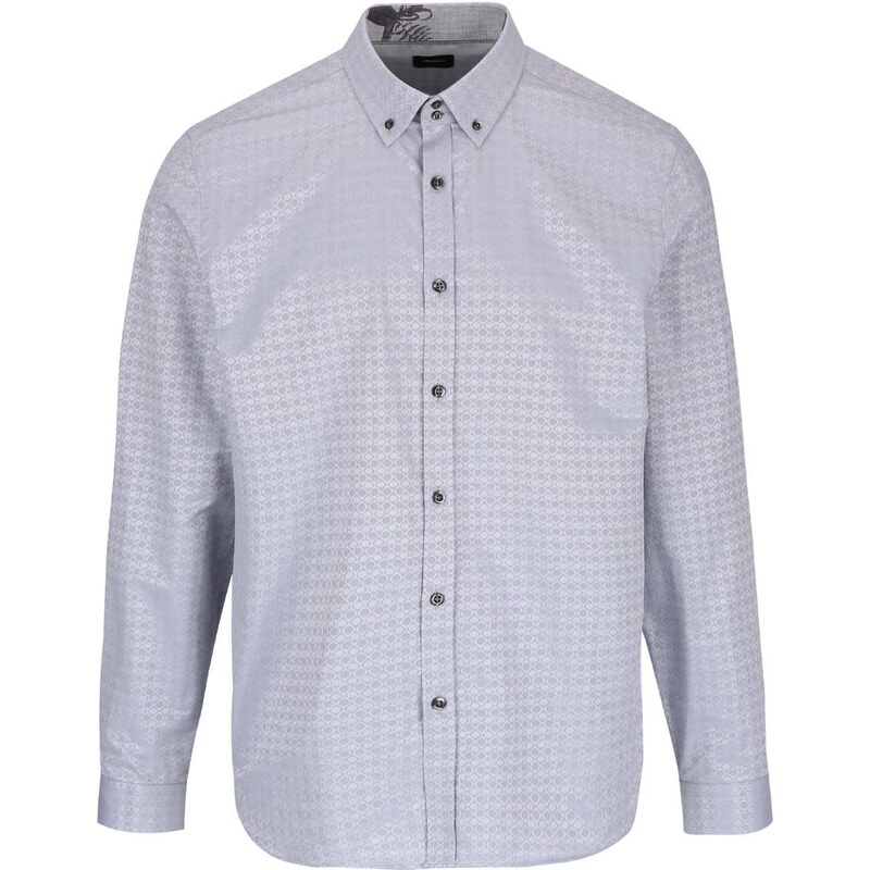 Světle šedá vzorovaná košile Burton Menswear London