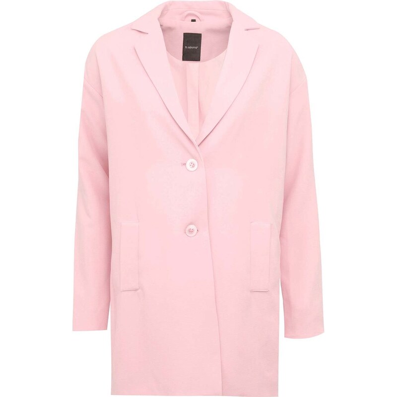 Růžový oversized kabát b.young Catinka