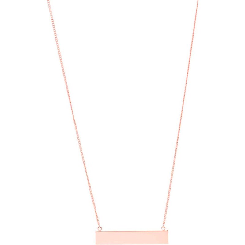 Dlouhý náhrdelník v růžovozlaté barvě s obdélníkovým přívěskem Pieces Perula