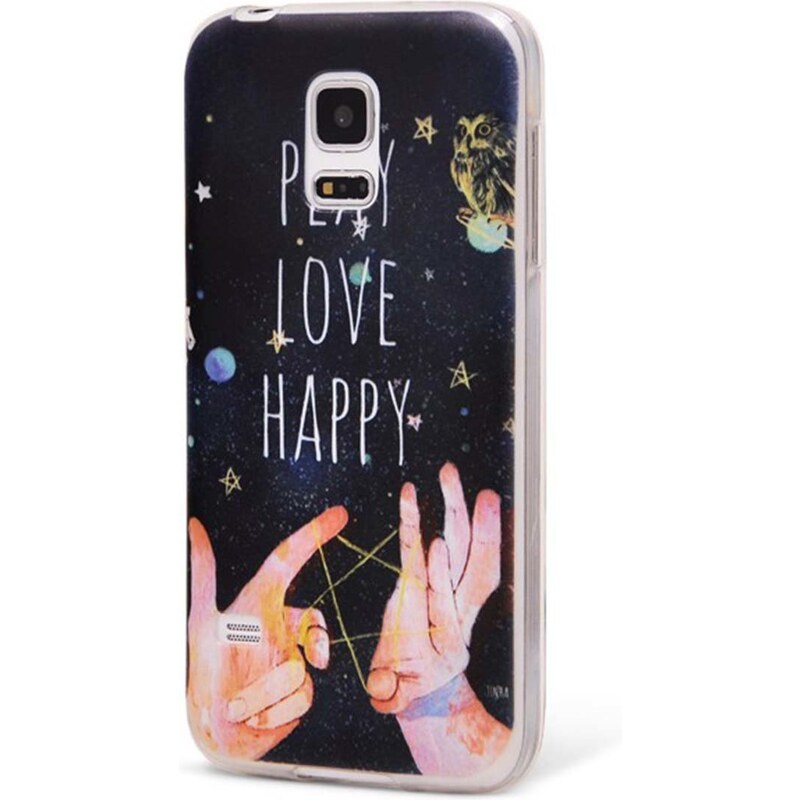 Modrý ochranný kryt na Samsung Galaxy S5 mini Epico Play, Love, Happy