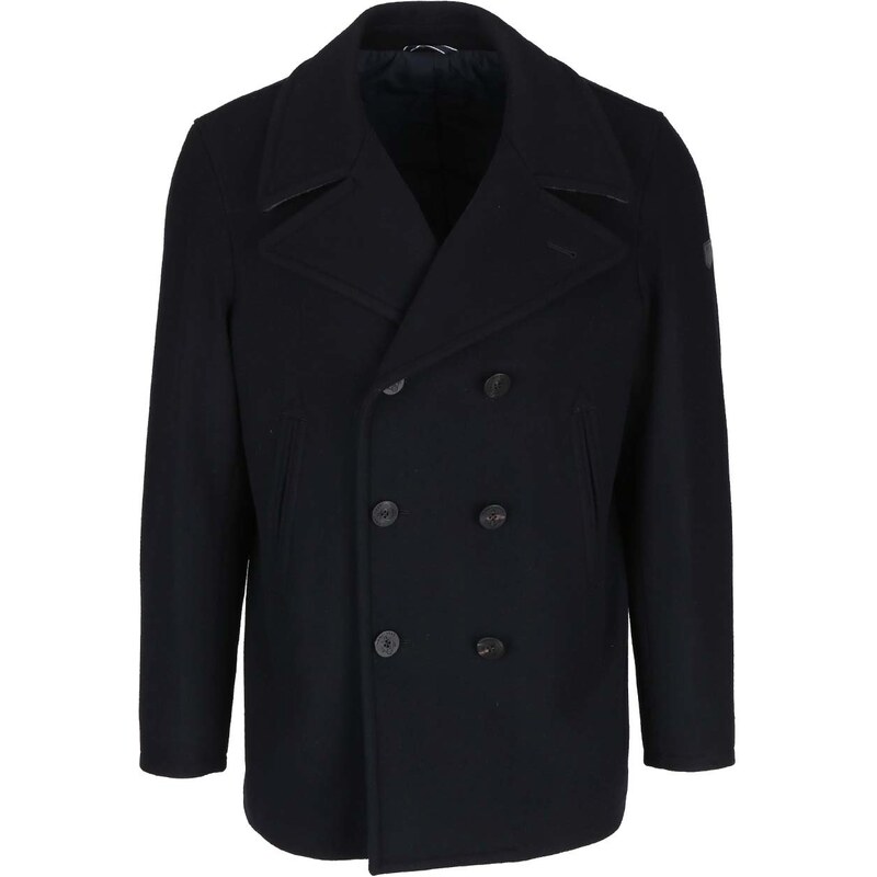 Černý pánský luxusní kabát z vlny GANT