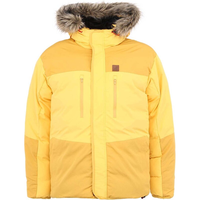 Žlutá zimní bunda s kožichem Fat Moose Mountain