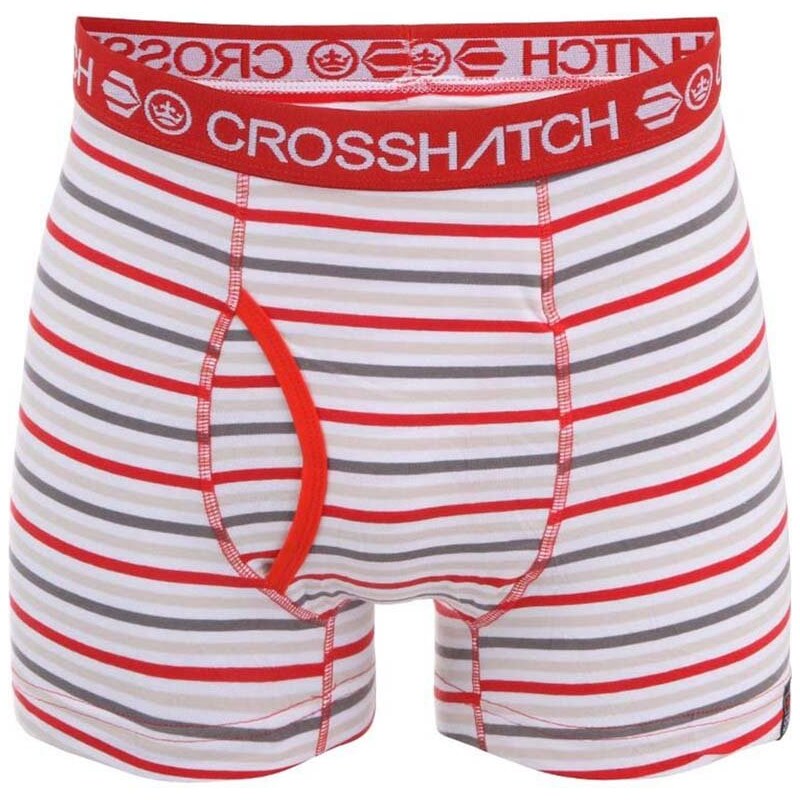 Červeno-šedé pruhované boxerky Crosshatch Plasma