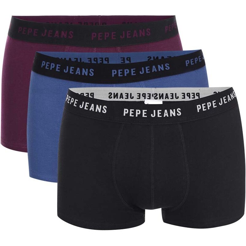 Sada modrých, fialových a černých boxerek Pepe Jeans Pinner